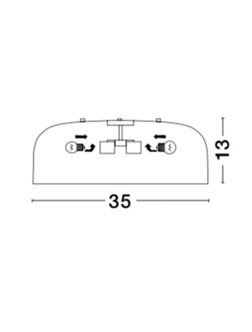 Plafonieră PERLETO E27, 2x12 W, 230 V, IP20, acril și metal