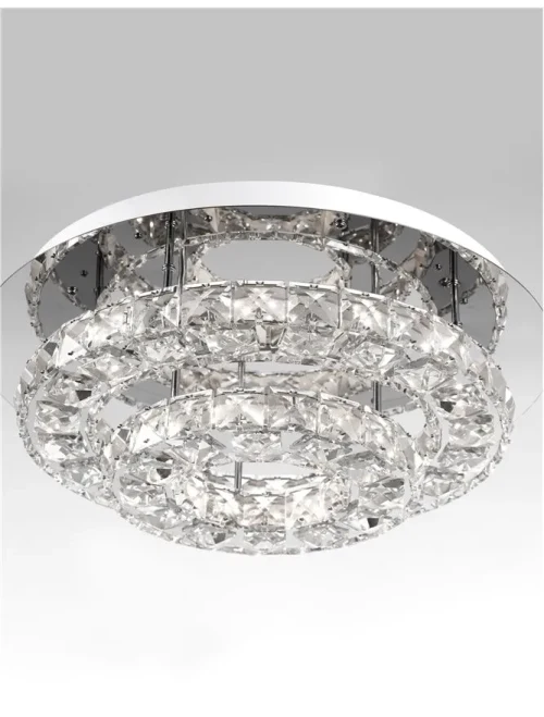 Plafonieră QUENTIN LED 28 W, 230 V, 1560 lm, 3000K, IP20, aluminiu și cristal