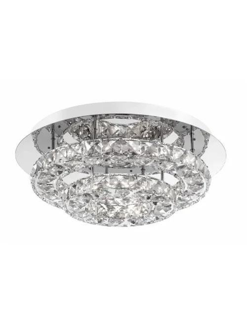 Plafonieră QUENTIN LED 28 W, 230 V, 1560 lm, 3000K, IP20, aluminiu și cristal