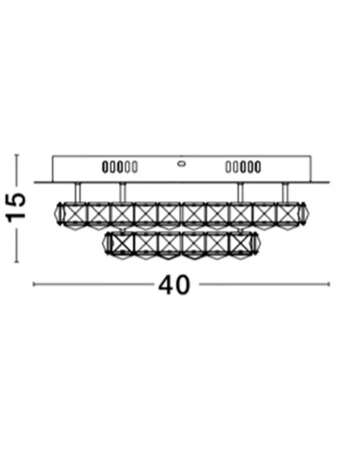 Plafonieră QUENTIN LED 28 W, 230 V, 1560 lm, 3000K, IP20, aluminiu și cristal