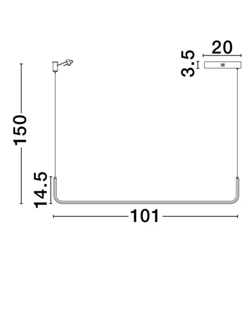 Suspensie STRITA LED 20 W, 220-240 V, 1062 lm, 3200K, IP20, aluminiu și oțel