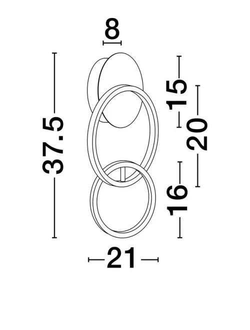 Aplică IMAR LED 15 W, 220-240 V, 762 lm, 3200K, IP20, aluminiu și oțel