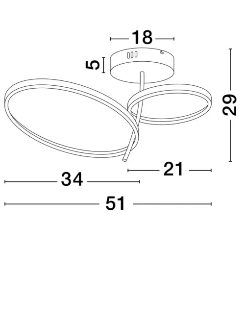 Plafonieră IMAR LED 30 W, 220-240 V, 1489 lm, 3200K, IP20, aluminiu și oțel