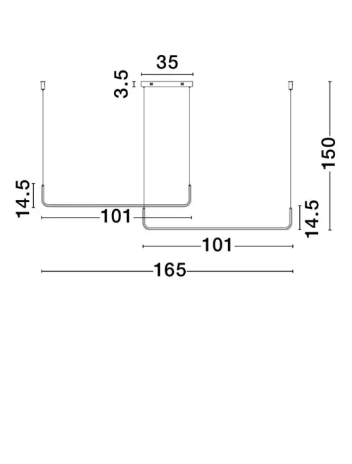 Suspensie STRITA LED 42 W, 220-240 V, 1849 lm, 3200K, IP20, aluminiu și oțel