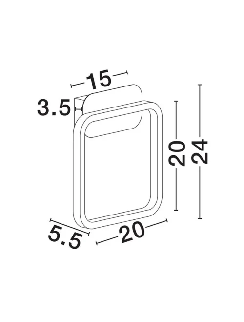 Aplică IMAR LED 13 W, 220-240 V, 755 lm, 3200K, IP20, aluminiu și oțel