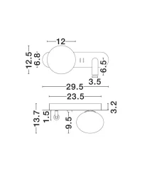 Aplică NOBLE G9, 3 W / 1x5 W, 100-240 V, 182 lm, 3000K, IP20, metal și sticlă 8
