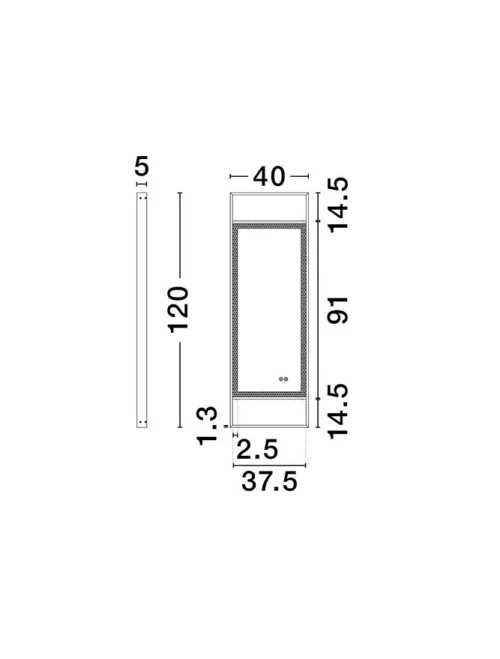 Oglindă DOUL LED 37 W, 220-240 V, 385 lm, 4000K, IP44, aluminiu și sticlă