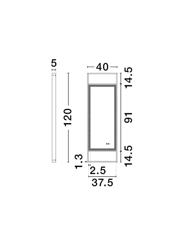 Oglindă DOUL LED 37 W, 220-240 V, 385 lm, 4000K, IP44, aluminiu și sticlă 7