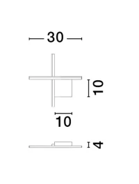 Aplică CROSS LED 10 W, 230 V, 660 lm, 2700K, IP20, aluminiu 8