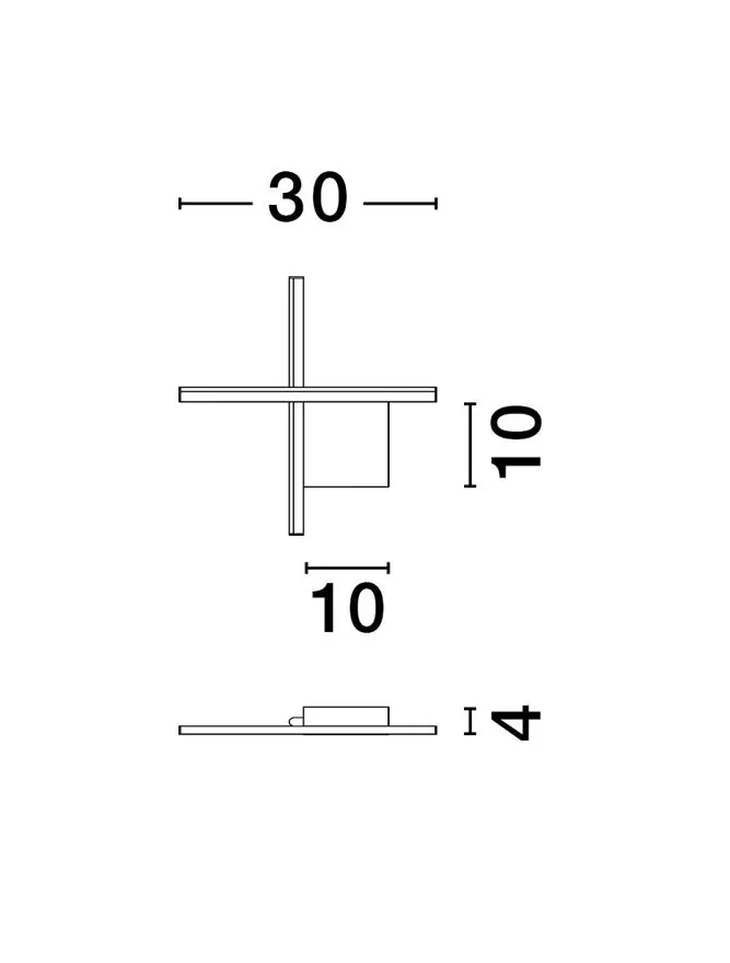 Aplică CROSS LED 10 W, 230 V, 660 lm, 3000K, IP20, aluminiu 6