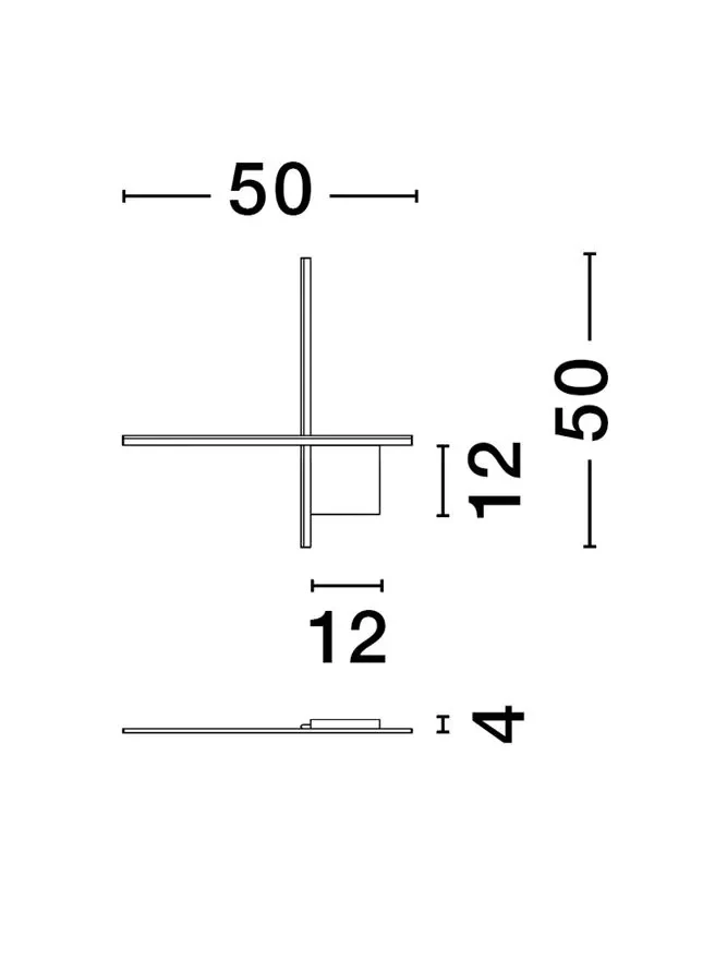 Aplică CROSS LED 15 W, 230 V, 881 lm, 3000K, IP20, dimmabil Triac, aluminiu 12