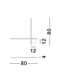 Aplică CROSS LED 21 W, 230 V, 1359 lm, 2700K, IP20, dimmabil Triac, aluminiu 7