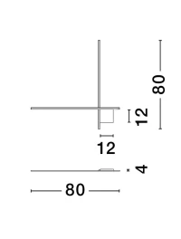 Aplică CROSS LED 20 W, 230 V, 1359 lm, 3000K, IP20, dimmabil Triac, aluminiu 7