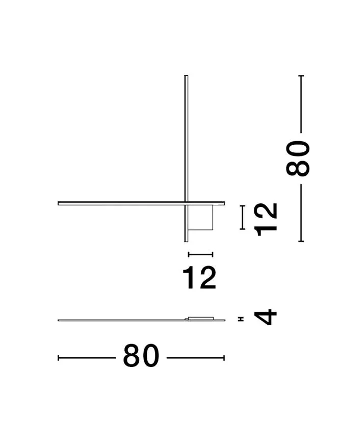 Aplică CROSS LED 20 W, 230 V, 1359 lm, 3000K, IP20, dimmabil Triac, aluminiu 7
