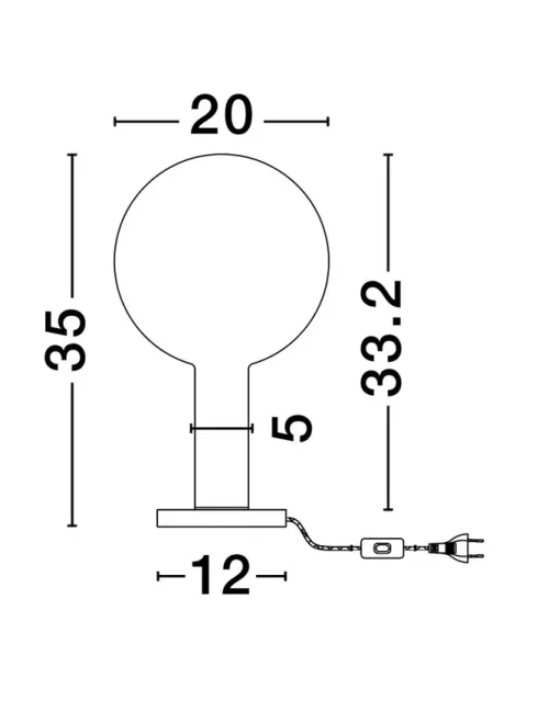 Veioză NOSTOS LED 3 W, 220-240 V, 341 lm, 3000K, IP20, metal și sticlă