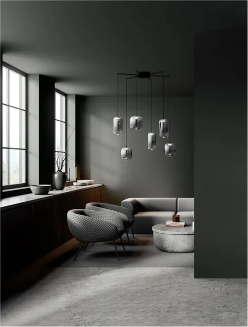 Suspensie AELIA LED 25 W, 220-240 V, 2792 lm, 3000K, IP20, metal și sticlă