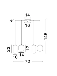 Suspensie AELIA LED 25 W, 220-240 V, 2792 lm, 3000K, IP20, metal și sticlă 8