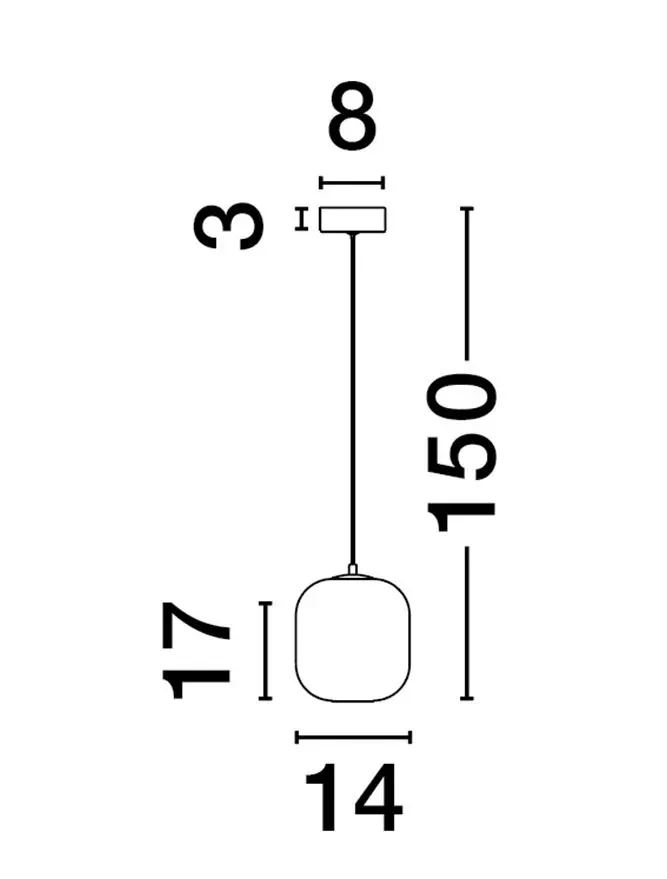 Suspensie AELIA LED 3 W, 220-240 V, 478 lm, 3000K, IP20, metal și sticlă 6
