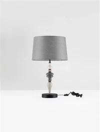 Veioză DAMO E27, 1x12 W, 100-240 V, IP20, ceramică, textil și metal 3