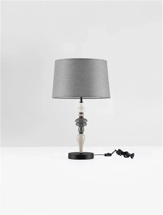 Veioză DAMO E27, 1x12 W, 100-240 V, IP20, ceramică, textil și metal 3