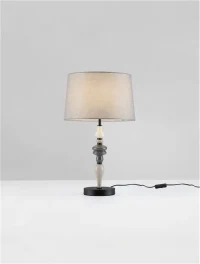 Veioză DAMO E27, 1x12 W, 100-240 V, IP20, ceramică, textil și metal 4