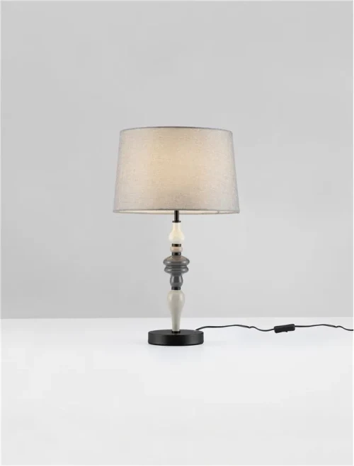 Veioză DAMO E27, 1x12 W, 100-240 V, IP20, ceramică, textil și metal