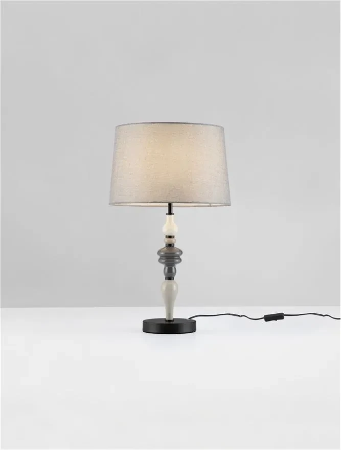 Veioză DAMO E27, 1x12 W, 100-240 V, IP20, ceramică, textil și metal 4