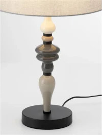 Veioză DAMO E27, 1x12 W, 100-240 V, IP20, ceramică, textil și metal 6