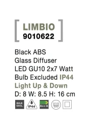 Aplică exterior LIMBIO GU10, 2x7 W, 220-240 V, IP44, sticlă și ABS 8