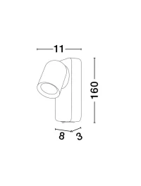 Aplică COSMINA GU10, 1x10 W, 230 V, IP20, aluminiu 10