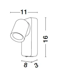 Aplică COSMINA GU10, 1x10 W, 230 V, IP20, aluminiu 9
