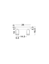 Suspensie MAO GU10, 2x10 W, 100-240 V, IP44, aluminiu și acril 7