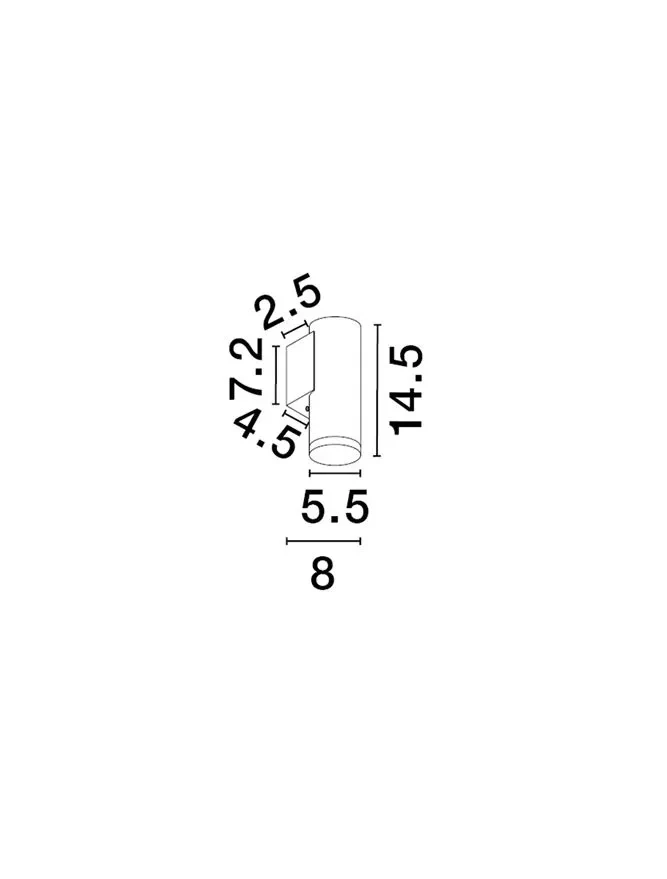Aplică MAO GU10, 1x10 W, 100-240 V, IP44, aluminiu și acril 6