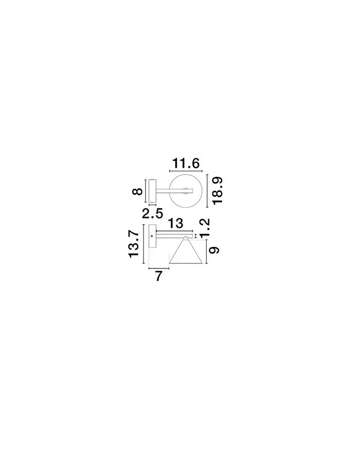 Aplică CONICO GU10, 1x10 W, 100-240 V, IP20, aluminiu 7