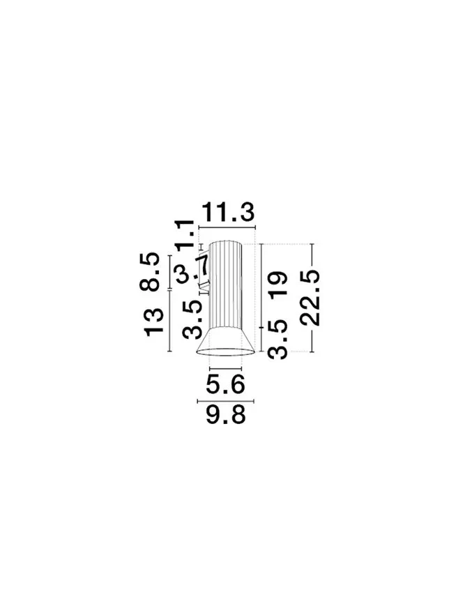 Aplică LUVIA GU10, 1x10 W, 100-240 V, IP20, aluminiu 7