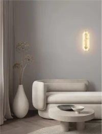 Aplică AIDER LED 19 W, 220-240 V, 866 lm, 3000K, IP20, aluminiu, marmură, oțel și alamă