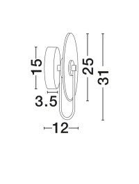Aplică MARU LED 6 W, 220-240 V, 262 lm, 3000K, IP20, aluminiu și oțel 3