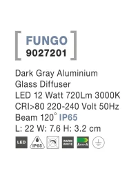 Aplică exterior FUNGO LED 12 W, 220-240 V, 720 lm, 3000K, IP65, aluminiu și sticlă 4