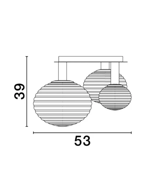 Plafonieră ALLEN E14, 1x5 W, 230 V, IP20, metal și sticlă