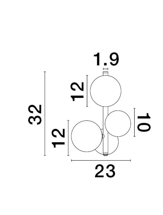 Aplică ODILLIA IP20, sticlă 3