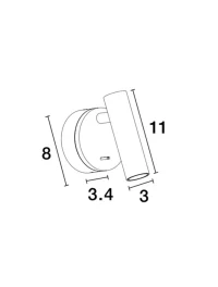 Aplică CLIP LED 3 W, 220-240 V, 190 lm, 3000K, IP20, aluminiu și alamă 8