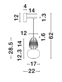Бра MOVIL LED 18 W, 220-240 V, 2335 lm, 3000K, IP20, dimmabil, metal și sticlă 9