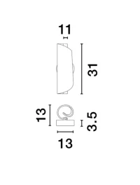 Aplică VALENTIN LED 9 W, 220-240 V, 505 lm, 3000K, IP20, aluminiu, acril și alamă 11