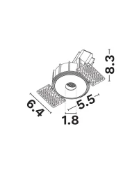 Spot Hollow LED 7 W, 220-240 V, 394 lm, 3000K, IP20, UGR <13, CRI ≥97, aluminiu 4