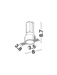 Spot Dash LED 7 W, 220-240 V, 467 lm, 3000K, IP20, UGR <16, CRI ≥97, aluminiu 5