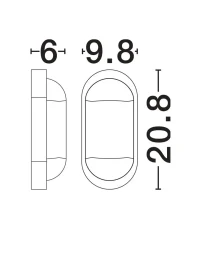Aplică exterior TIEPOLO LED 11 W, 220-240 V, 885 lm, 3000K, IP65, policarbonat 7