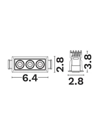 Spot Strealth LED 5 W, 220-240 V, 420 lm, 3000K, IP20, UGR <19, CRI ≥90, aluminiu 3