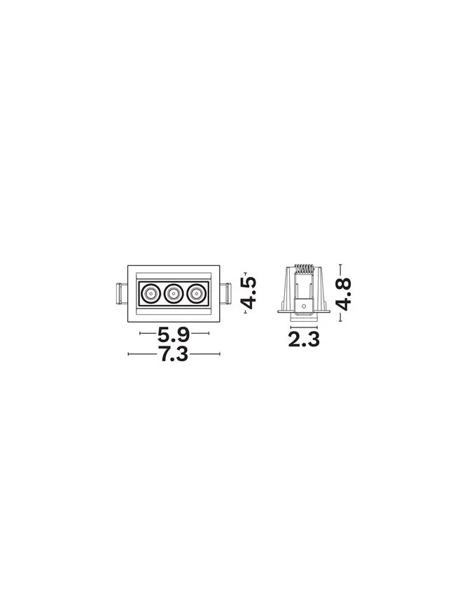 Spot Strealth LED 5 W, 220-240 V, 420 lm, 3000K, IP20, UGR <19, CRI ≥90, aluminiu 3