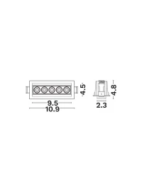 Spot Strealth LED 8 W, 220-240 V, 700 lm, 3000K, IP20, UGR <19, CRI ≥90, aluminiu 3