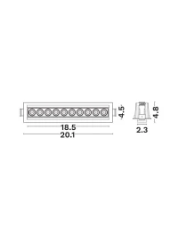 Spot Strealth LED 15 W, 220-240 V, 1400 lm, 3000K, IP20, UGR <19, CRI ≥90, aluminiu 4